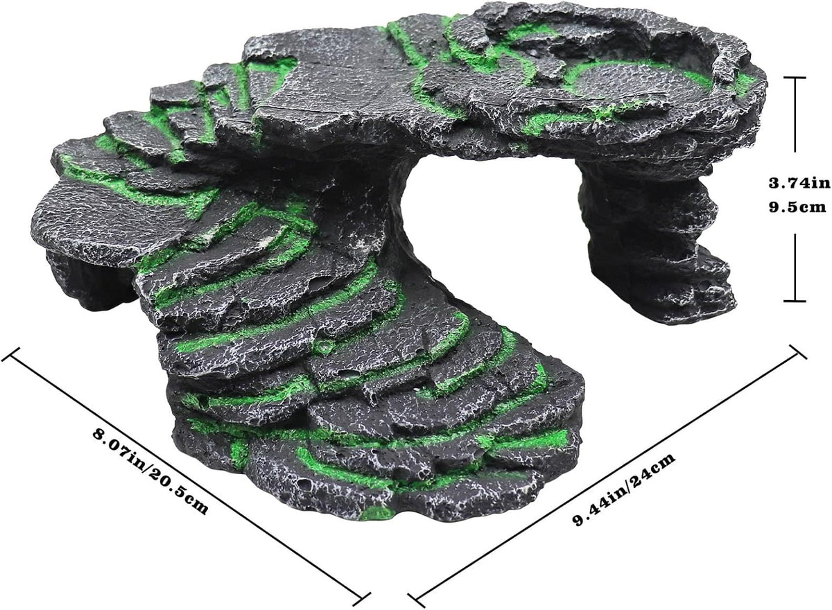 Large Bearded Dragon Basking Platform, Resin Reptile Hideouts Cave, Hermit Crab Climbing Toys