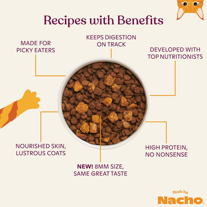 Made by Nacho Dry Cat Kibble 4lb Bag, High Protein Premium Cat Food with Freeze Dried Pieces