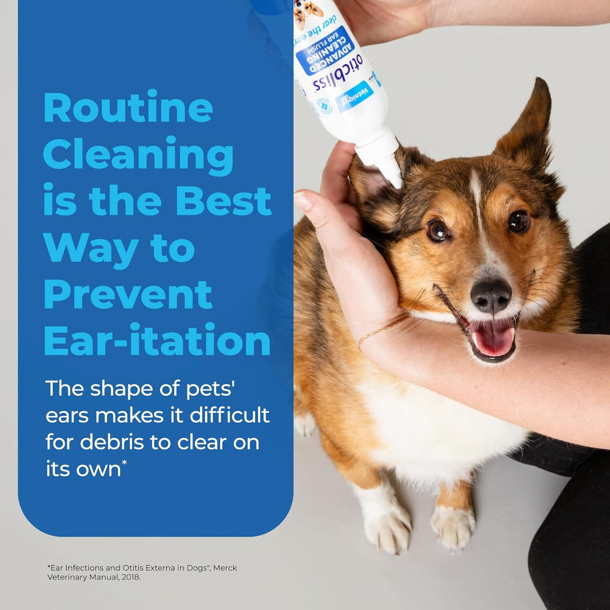 Vetnique Oticbliss Cat & Dog Ear Cleaners: Medicated Dog Ear Drops for Infection, Antiseptic Flush