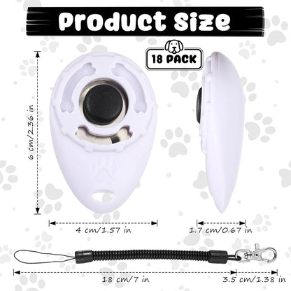 Frienda 18 Pieces Dog Training Clicker, Pet Behavioral Training Clickers with Wrist Strap for Dogs