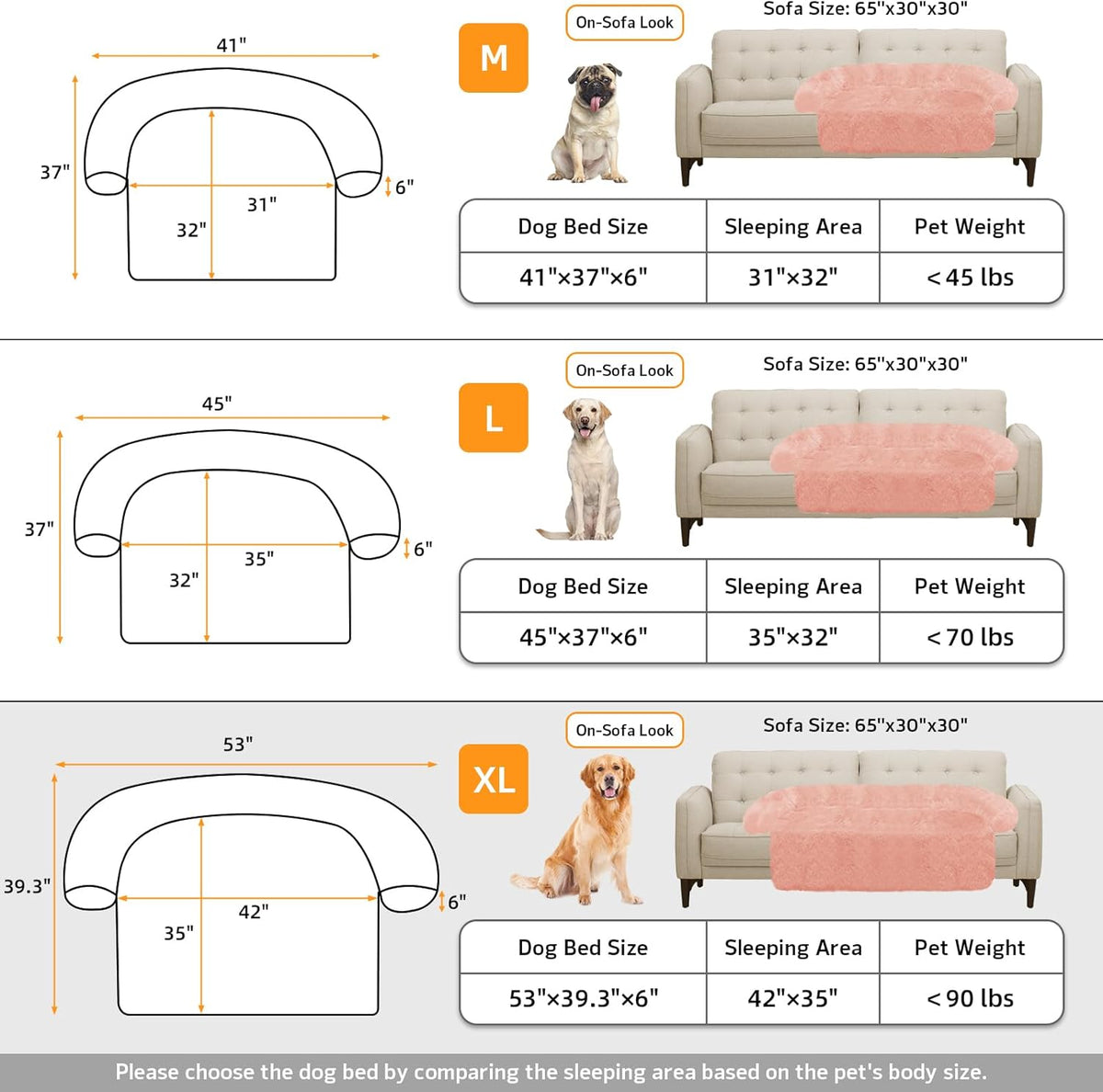 GGIB Calming Dog Bed Fluffy Plush Dog Mat for Furniture Protector with Removable Washable Cover for