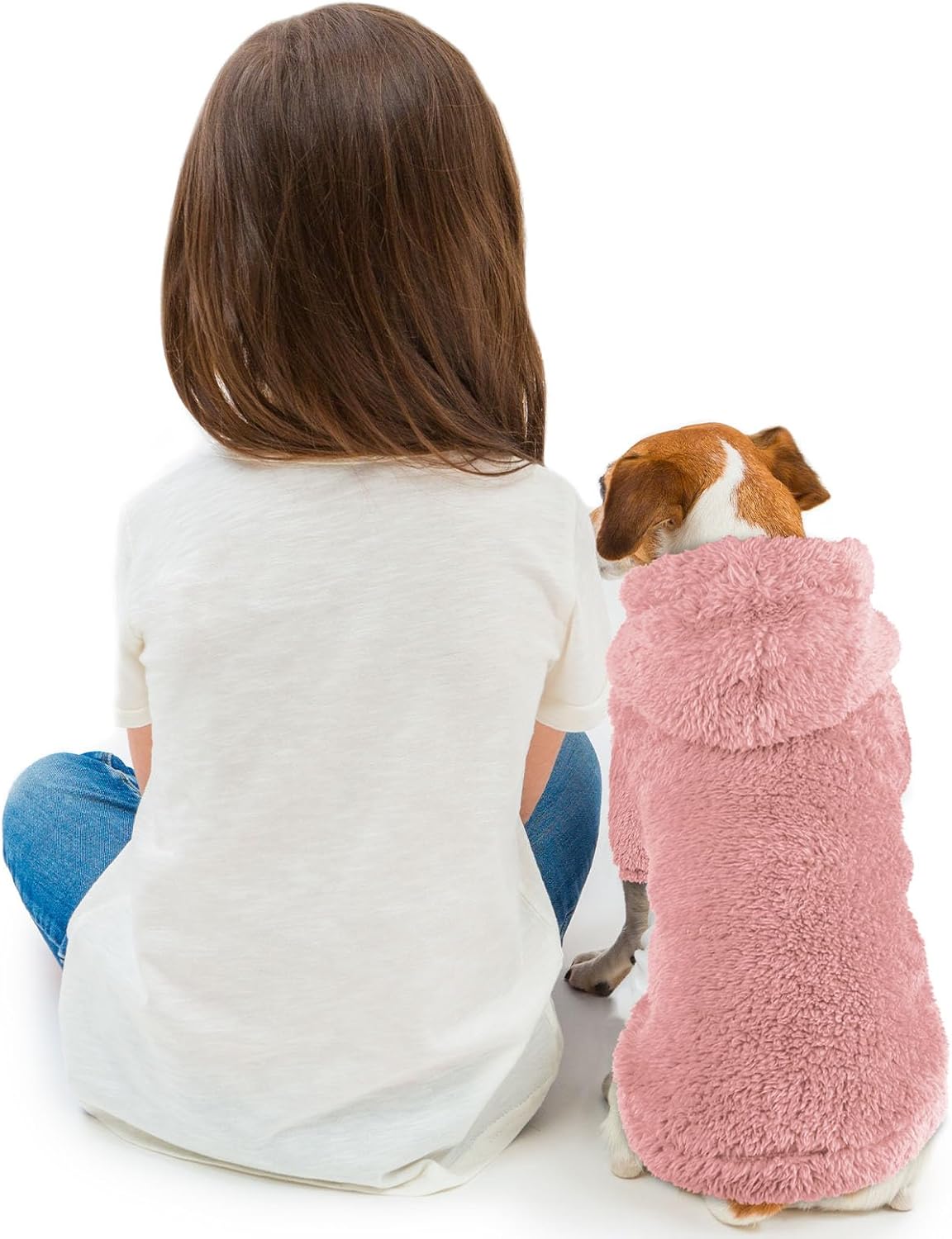 Fuzzy Dog Sweaters for Small Dogs Dog Hoodie Soft Double-Sided Plush Fleece Sweater Clothes Coats
