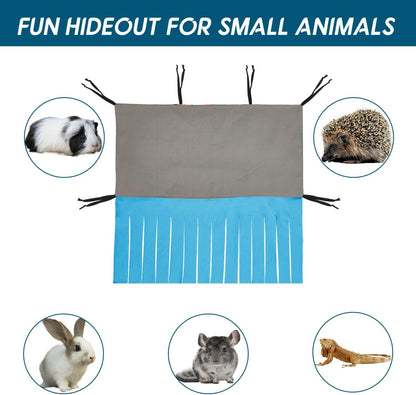 RIOUSSI Guinea Pig Hideout Hideaway Corner Fleece Toys Cage Accessories with Reversible Sides