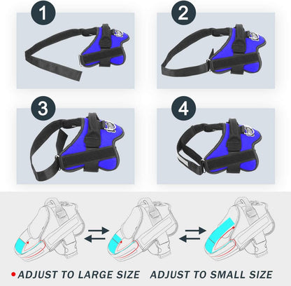 Bolux Dog Harness, No-Pull Reflective Dog Vest, Breathable Adjustable Pet Harness with Handle for