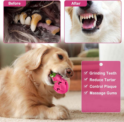 AUSCAT Dog Treat Dispensing Toys, Dispensing Puzzle Dog Toy for Aggressive Chewers, Rubber Dog