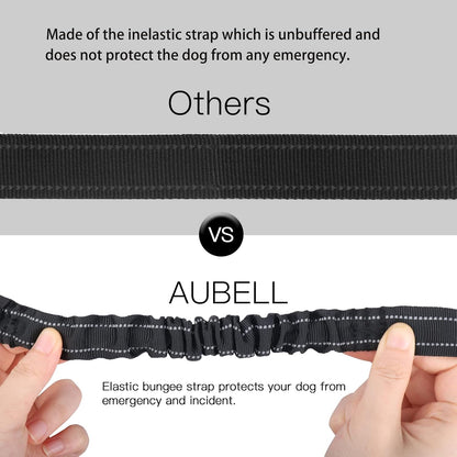 AUBELL Dog Seat Belt for Car,Updated 3-in-1 Adjustable Reflective Bungee Heavy Duty Dog Car Harness