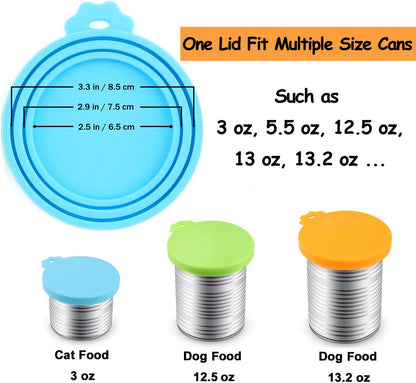 Comtim Pet Food Can Cover Silicone Can Lids for Dog and Cat Food(Universal Size,One fit 3 Standard