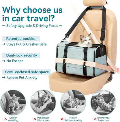 Petsfit Pet Carrier for Large and Medium Cats, Large Capacity Lightweight Soft-Sided Pet Carrier