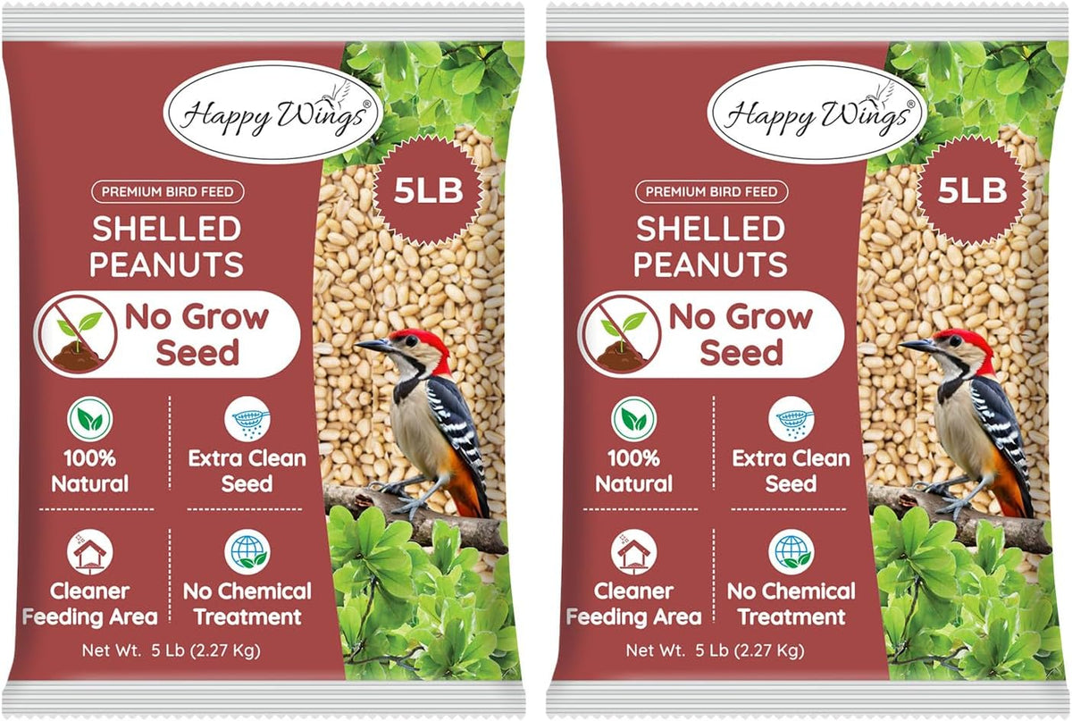 Shelled Peanuts Seeds Combo Wild Bird Food - 10 Pounds- 5 Pounds Combo Pack of 2 I No Grow Seed I