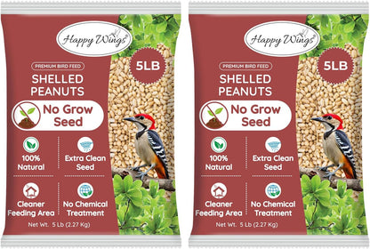 Shelled Peanuts Seeds Combo Wild Bird Food - 10 Pounds- 5 Pounds Combo Pack of 2 I No Grow Seed I