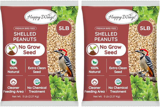 Shelled Peanuts Seeds Combo Wild Bird Food - 10 Pounds- 5 Pounds Combo Pack of 2 I No Grow Seed I