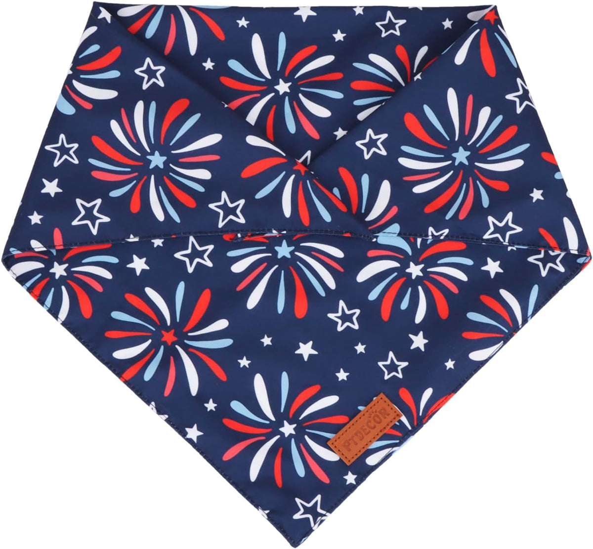 PTDECOR American Flag Dog Bandana 4th of July Dog Scarf Reversible Red Blue Patriotic Bandanas for
