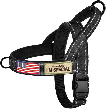 Forestpaw No Pull Dog Harness - Soft Flannel Padded Tactical Dog Vest Harness with Quick Release