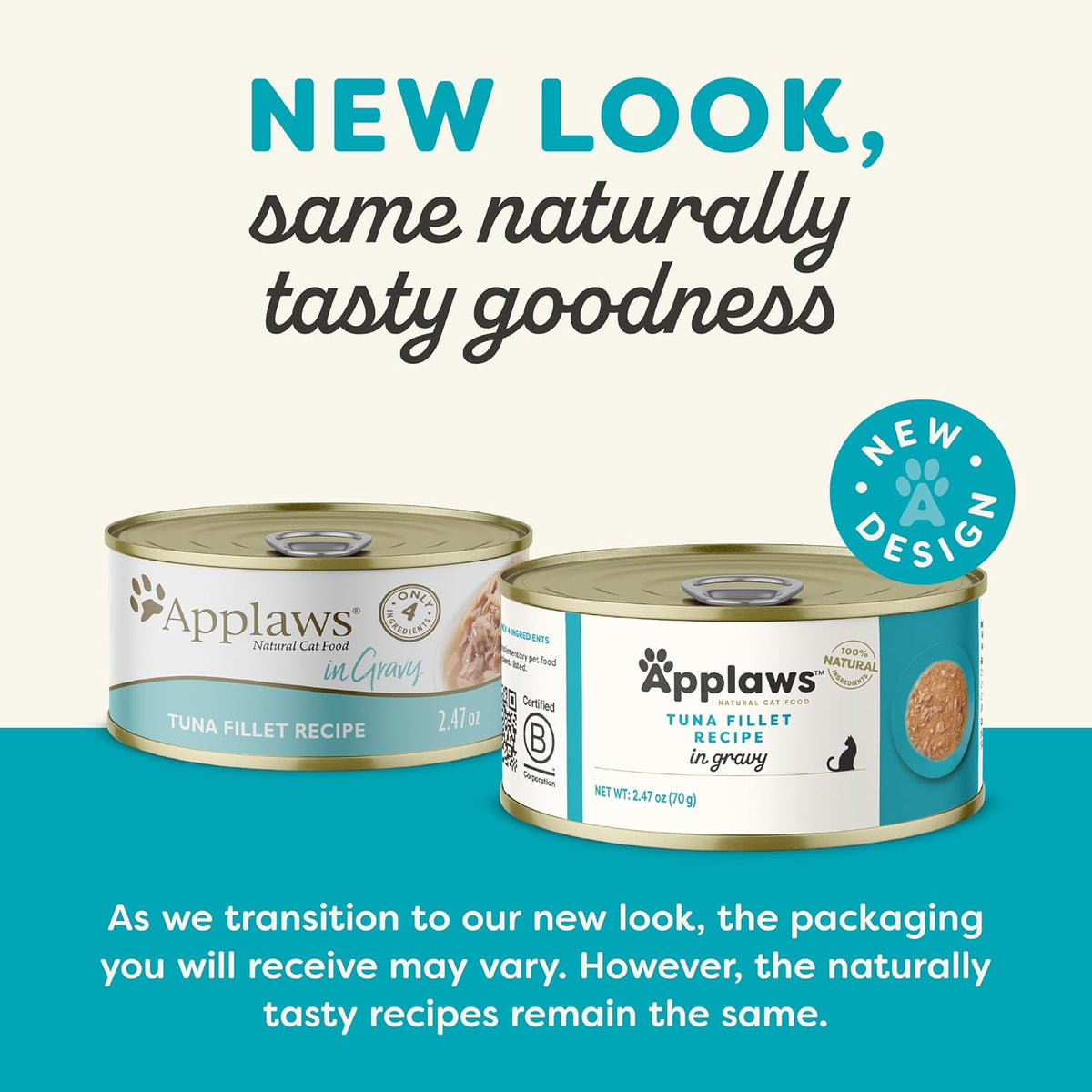 Applaws Natural Wet Cat Food in Gravy, Limited Ingredient Canned Wet Cat Food, No Additives, Made