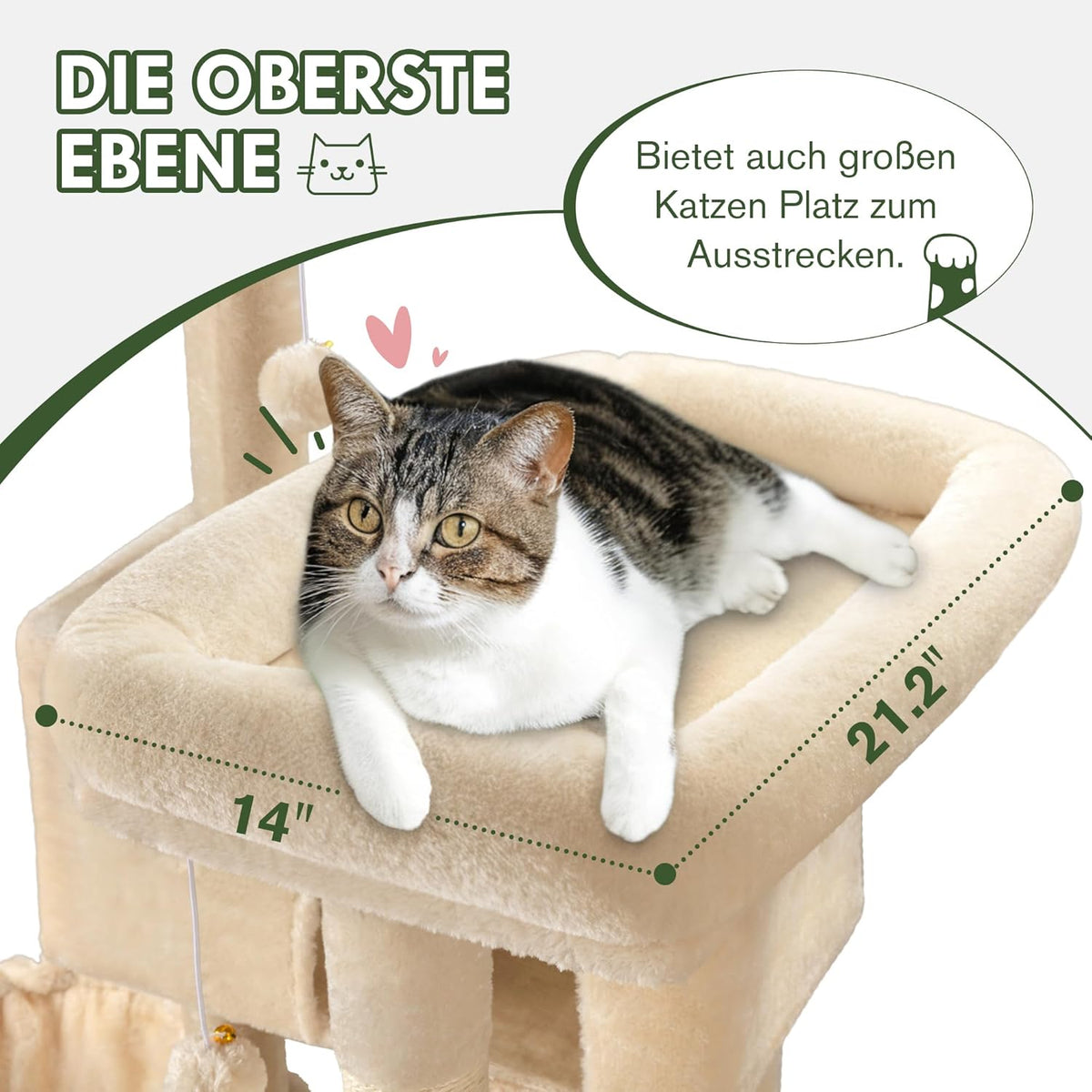 MUTICOR 66 Inches Multi-Level Large Cat Tree Tower for Indoor Big Feline/Cozy Plush