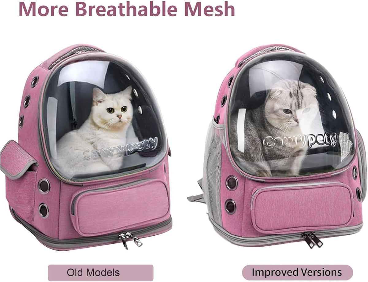 Cat Backpack Carrier, Breathable Cat Carrier Large Space Bubble Pet Backpack for Kitty Small Dog up