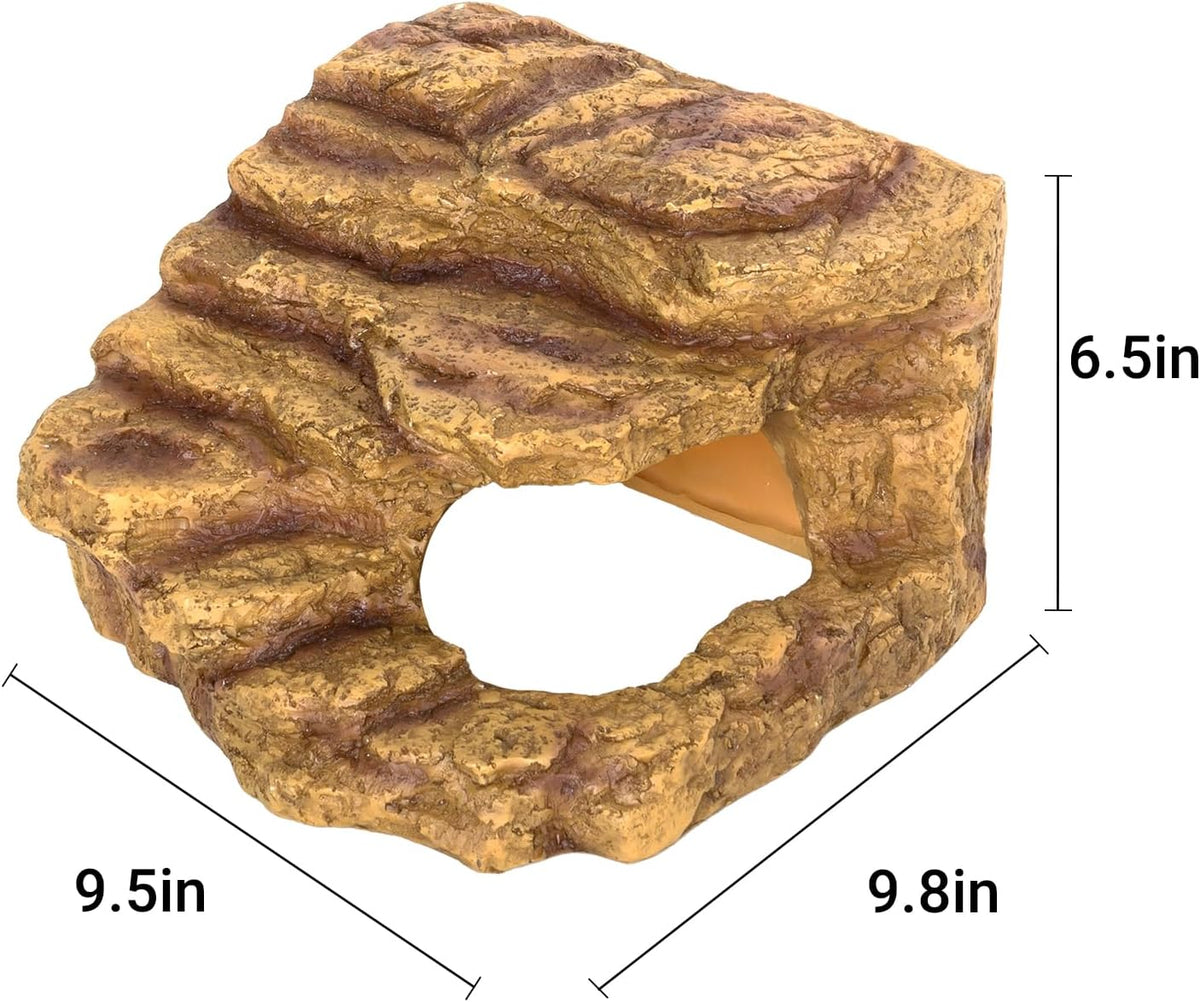 Resin Reptile Hideout Cave Reptile Habitat Tank Decor Terrarium Accessories for Bearded Dragon