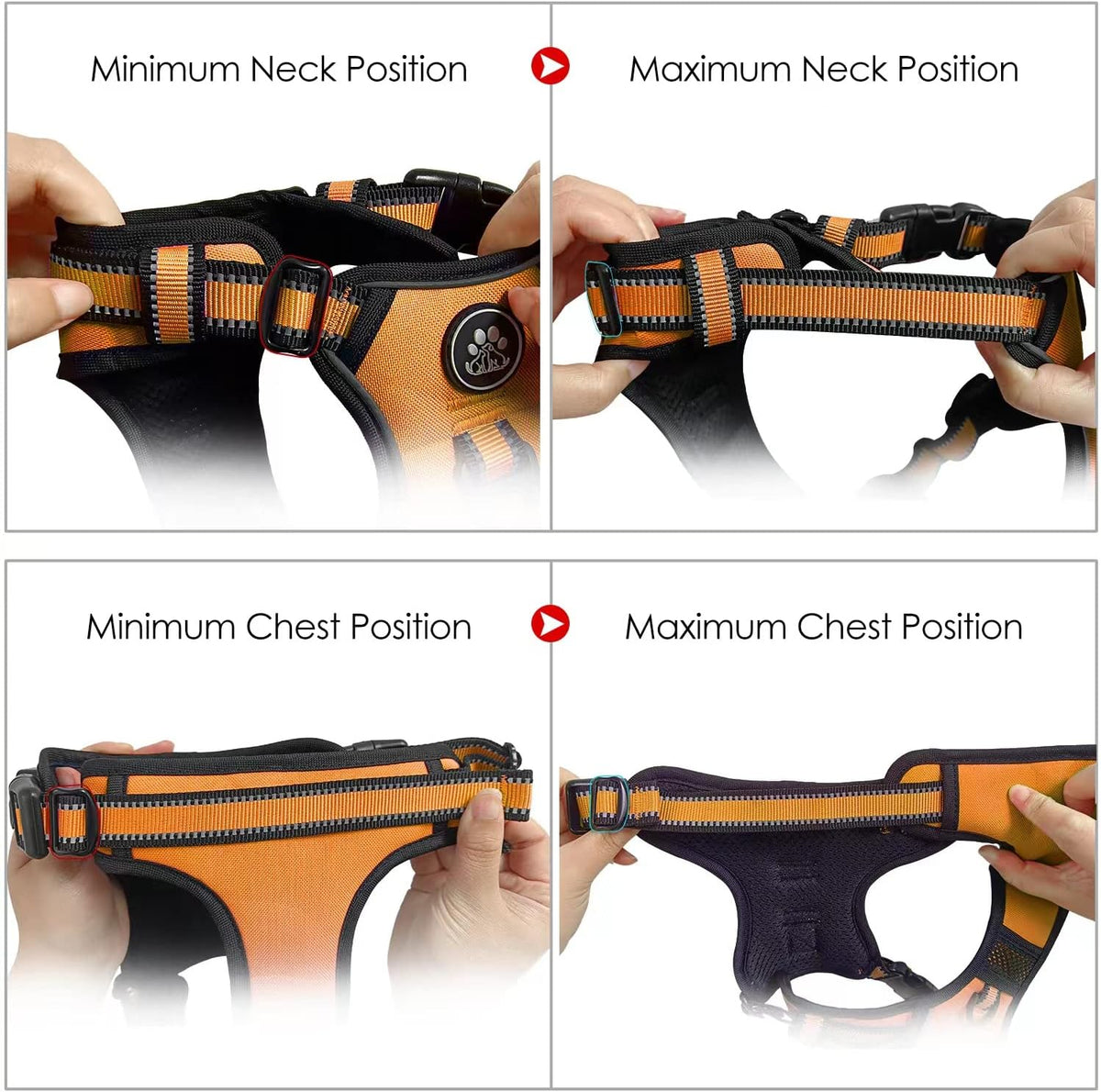 NESTROAD No Pull Dog Harness,Adjustable Oxford Dog Vest Harness with Leash,Reflective No-Choke Pet