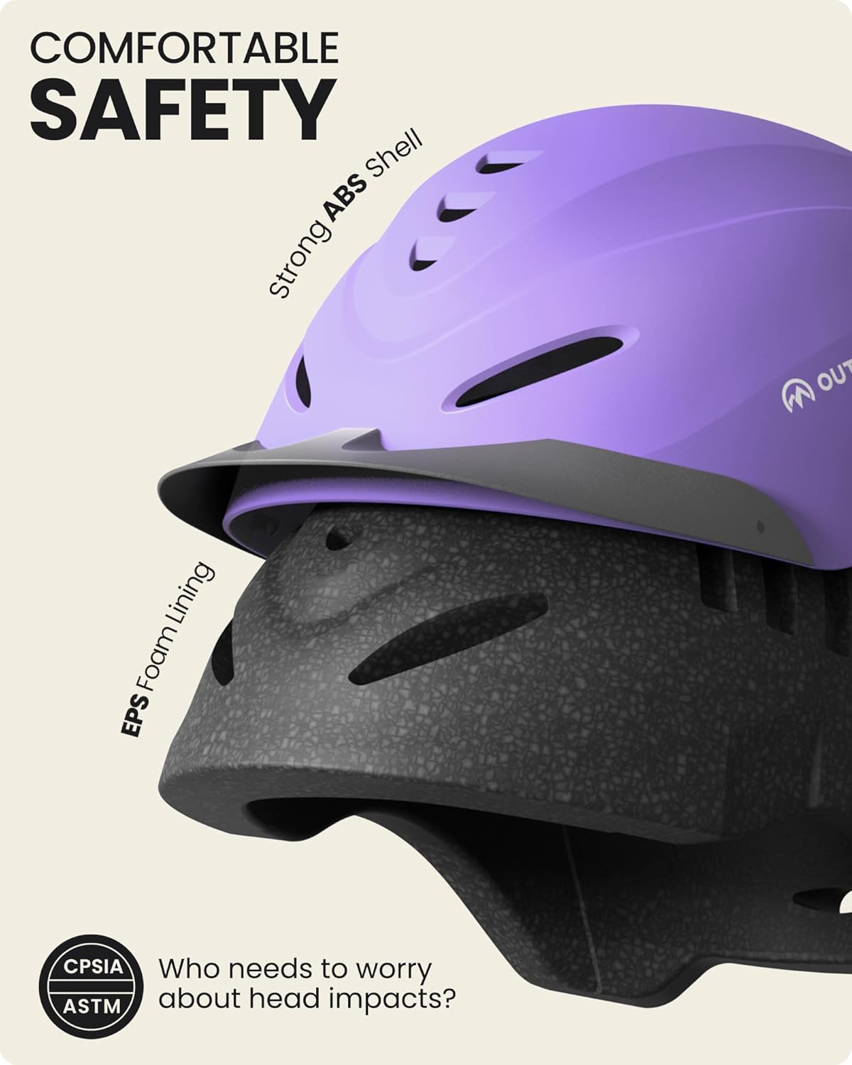 OutdoorMaster Equestrian Helmet, Horse Riding Helmet with Sun Visor and Excellent Ventilation