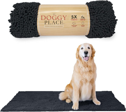 My Doggy Place Microfiber Dog Mat for Muddy Paws, 60" x 36" Charcoal - Non-Slip, Absorbent and