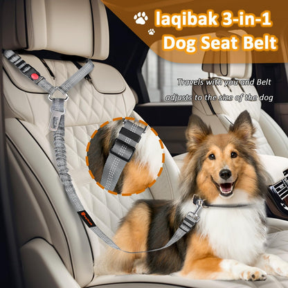 Removable Dog Seat Belt Harness for Car, 3 in 1 Pet Dog Car Seatbelt Leash, Retractable Restraint