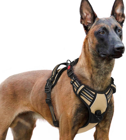 rabbitgoo Dog Harness for Large, No Pull Pet Harness with 3 Buckles, Adjustable Soft Padded Vest
