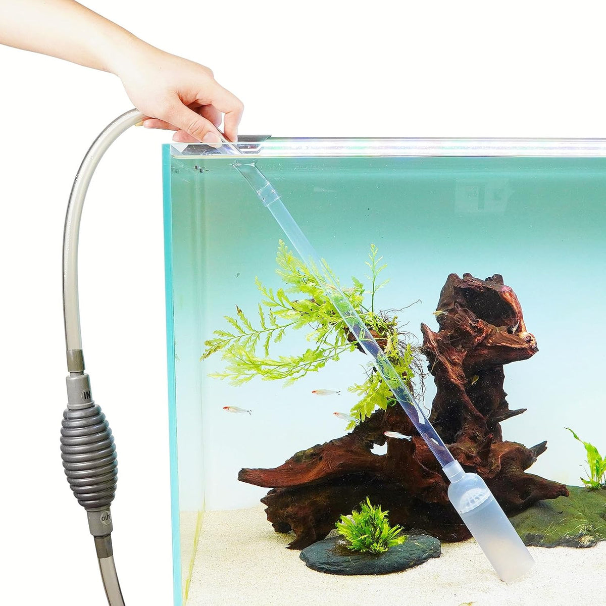 Gravel Vacuum for Aquarium with Fish Tank Cleaning Kit, Aquarium Siphon Sand Cleaner Suitable for