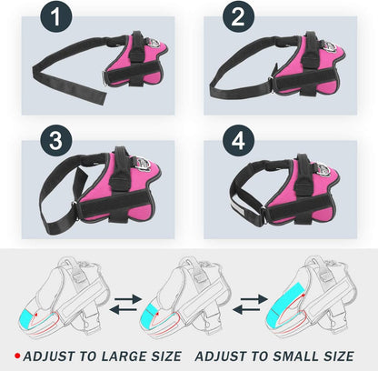 Bolux Dog Harness, No-Pull Reflective Dog Vest, Breathable Adjustable Pet Harness with Handle for