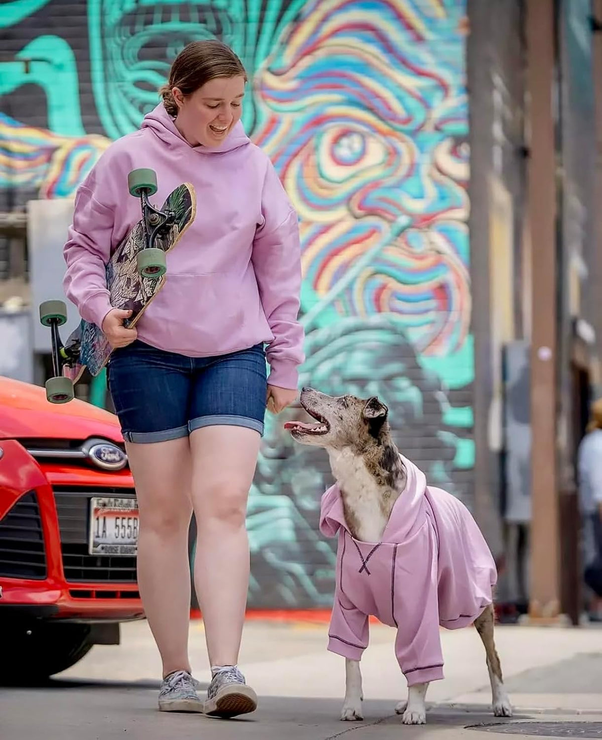 Blueberry Pet Essentials Dog Hoodie – 26 inch, Cotton‑Blend Sweatshirt with Hood, Pink Lilac