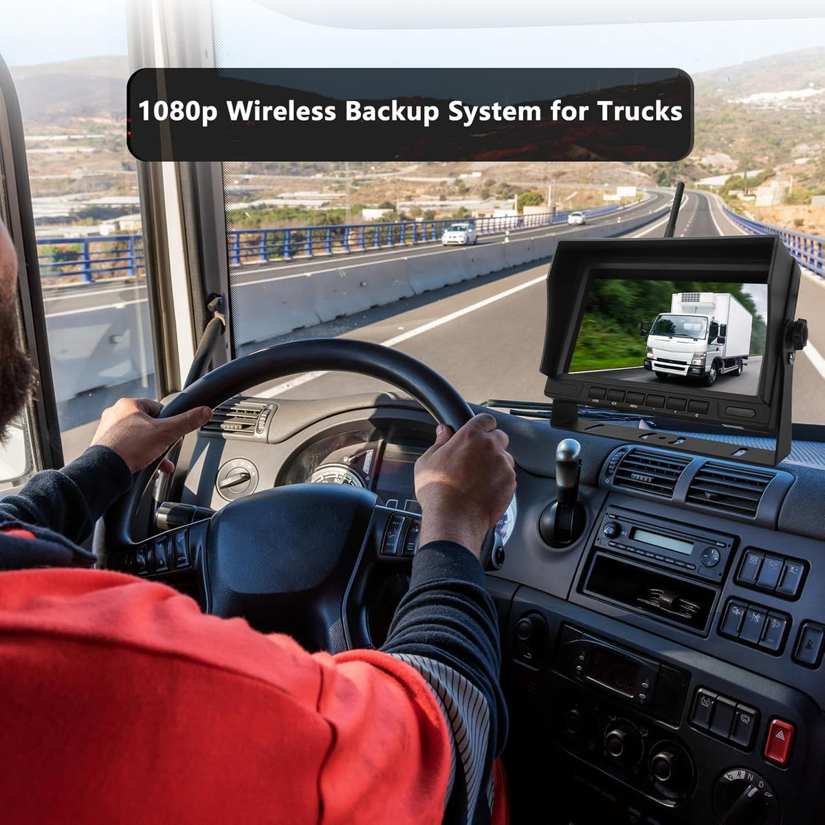 Wireless Backup Camera with Screen, Rear View Mirror Camera 1080P, Night Vision and Waterproof IP68