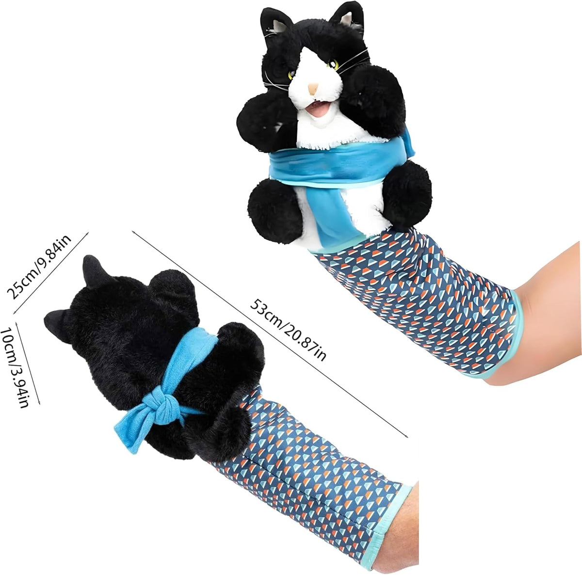 Mouse and Cat Wrestling Toy Puppet, Wrestler Play Doll Glove, Animal Arm Hand Funny Interactive