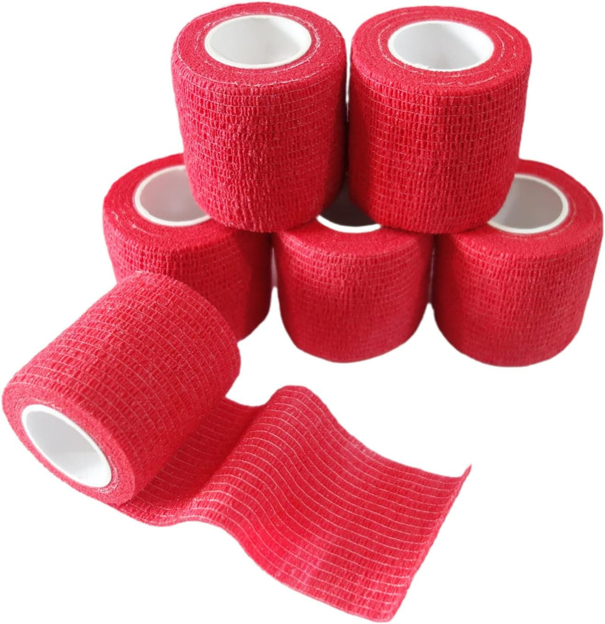 6 Pack 2" x 5 Yards Self Adhesive Bandage Wrap Breathable Cohesive Vet Wrap for Pets, Elastic