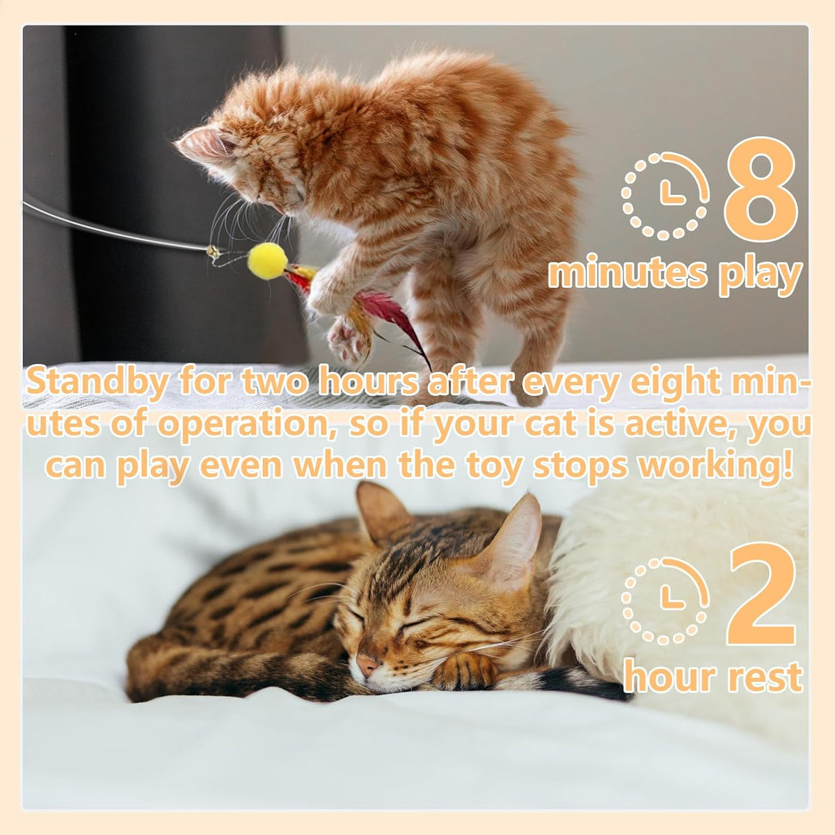 Cat Toys Interactive for Indoor, Cats Toy Hanging Door Electric for Bored, Feather Toy Kitten