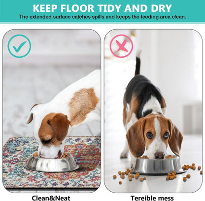 Pet Feeding Mat for Floors Waterproof Dog Mat for Food and Water Absorbent Quick Dry Non Slip mat