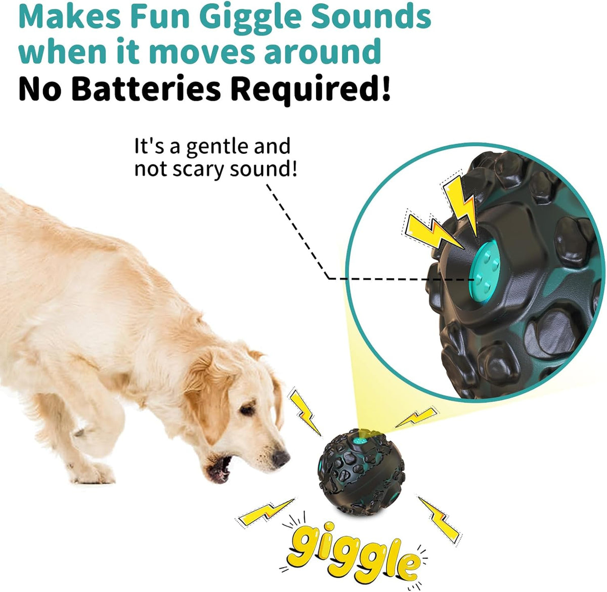 Dog Ball for Aggressive Chewers - Interactive Dog Toy Balls Fun Squeaky Sound to Keep Them Busy