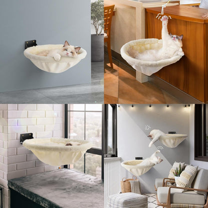 Cat Hammock Wall Mounted, Foldable & Stable Cat Beds- Breathable Cats Wall Shelves for Sleeping