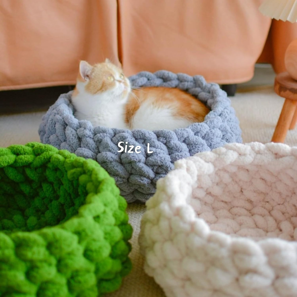 Cat Nest Bed – Premium Handwoven Washable Extra Soft Round Cave House for Indoor Kitten & Kitty