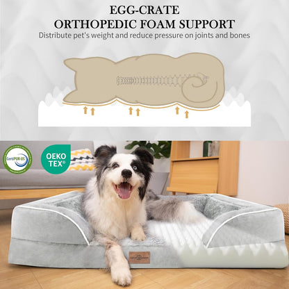 Comfort Expression Large Dog Beds Orthopedic Foam, Waterproof Dog Beds for Dogs Sofa Comfy Pet Bed