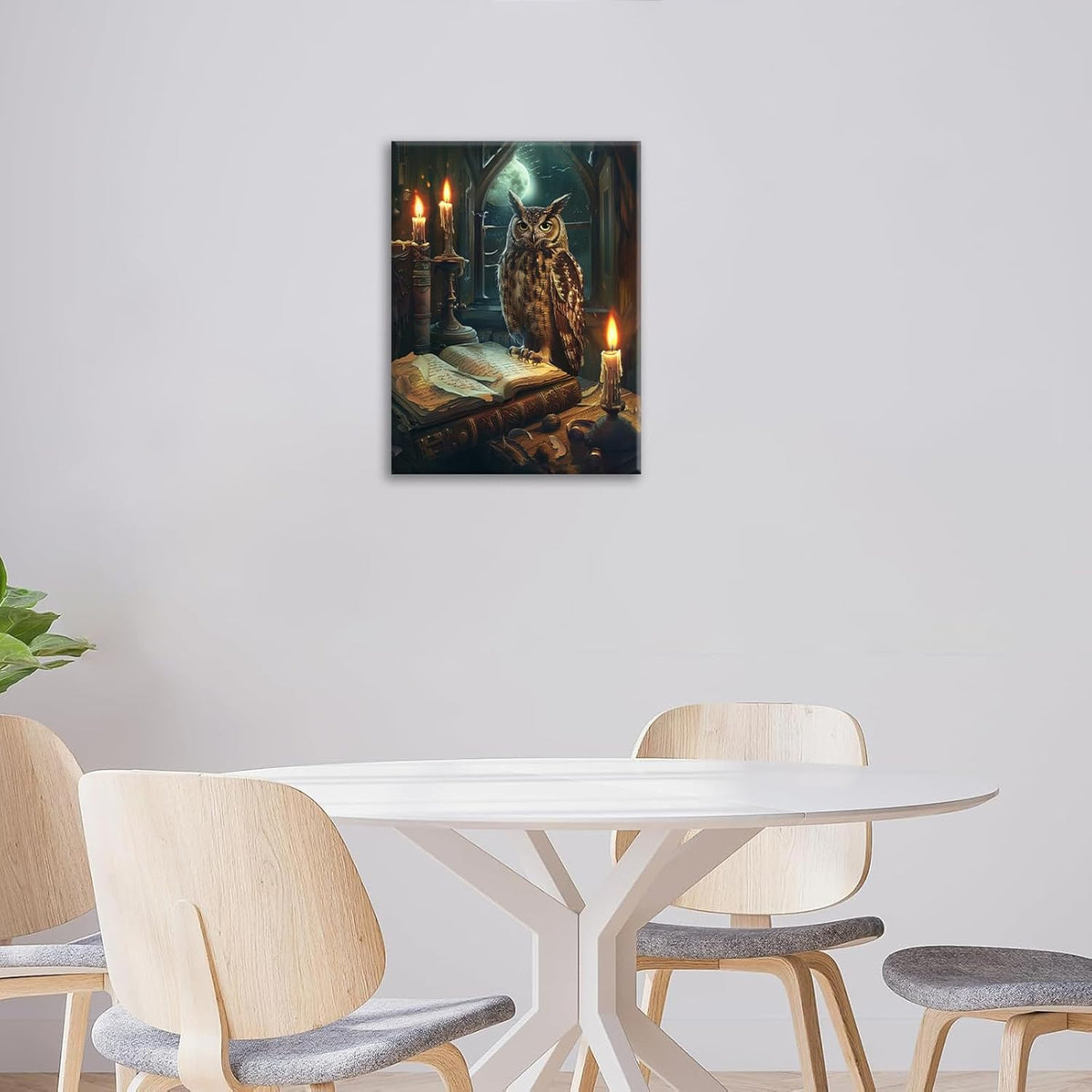 Owl Book Wall Art Vintage Canvas Wall Decor Prints Framed Painting Owls Pictures Gifts Artwork for