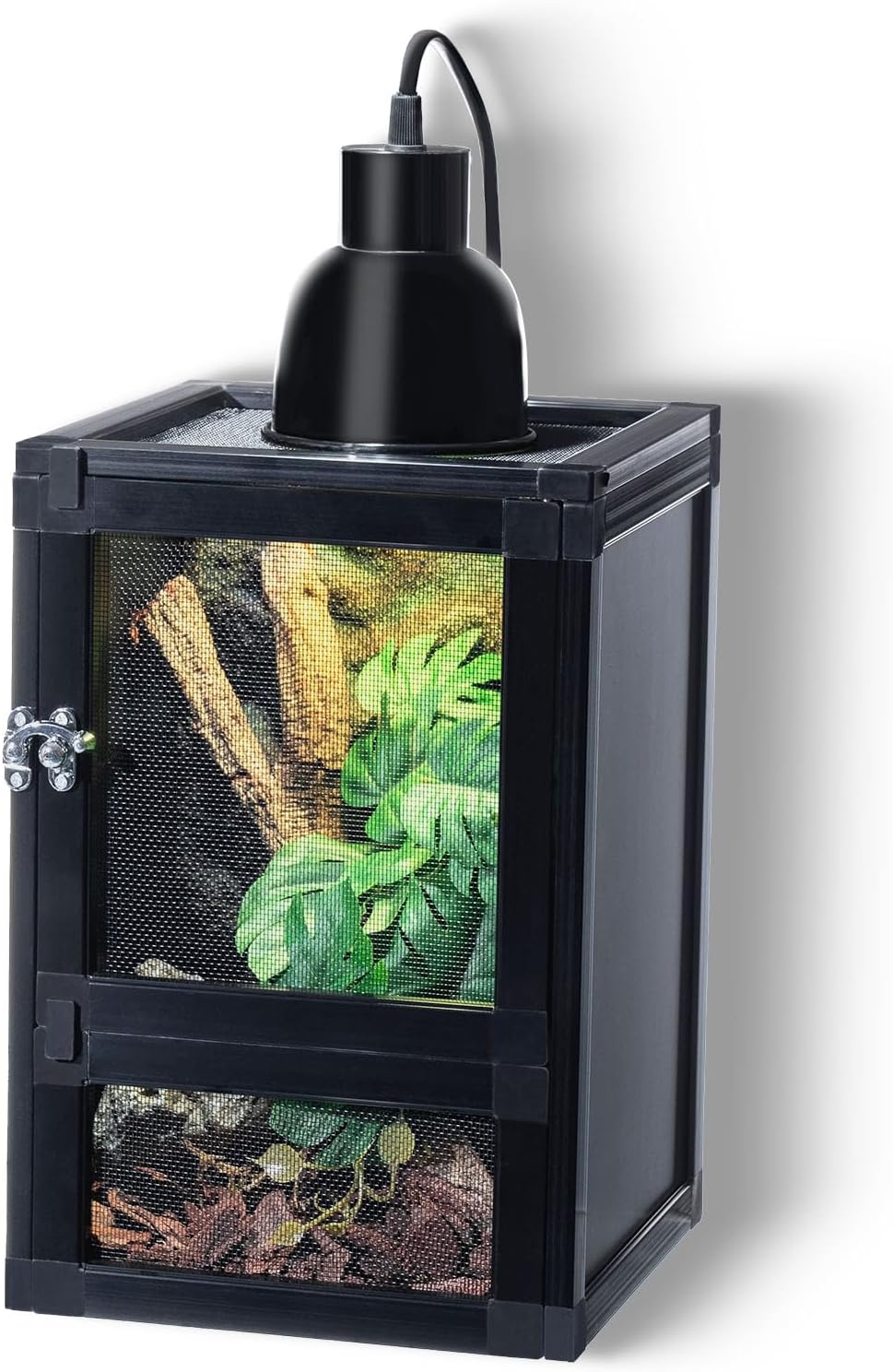 8" x 8" x 12" Small Reptile Cage, Rainforest Habitat with Screen Door, Ventilated Terrarium for