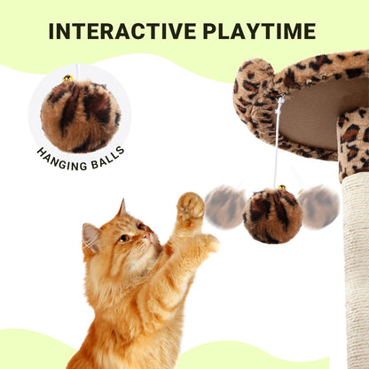 Allewie 64 Inches Cat Tree Tower/Multi-Level Activity Center for Indoor Big Felines/2 Plush