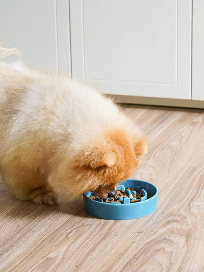 LE TAUCI Ceramic Slow Feeder Dog Bowls Small Breed, 0.6 Cups Dog Food Dish for Fast Eaters, Puzzle