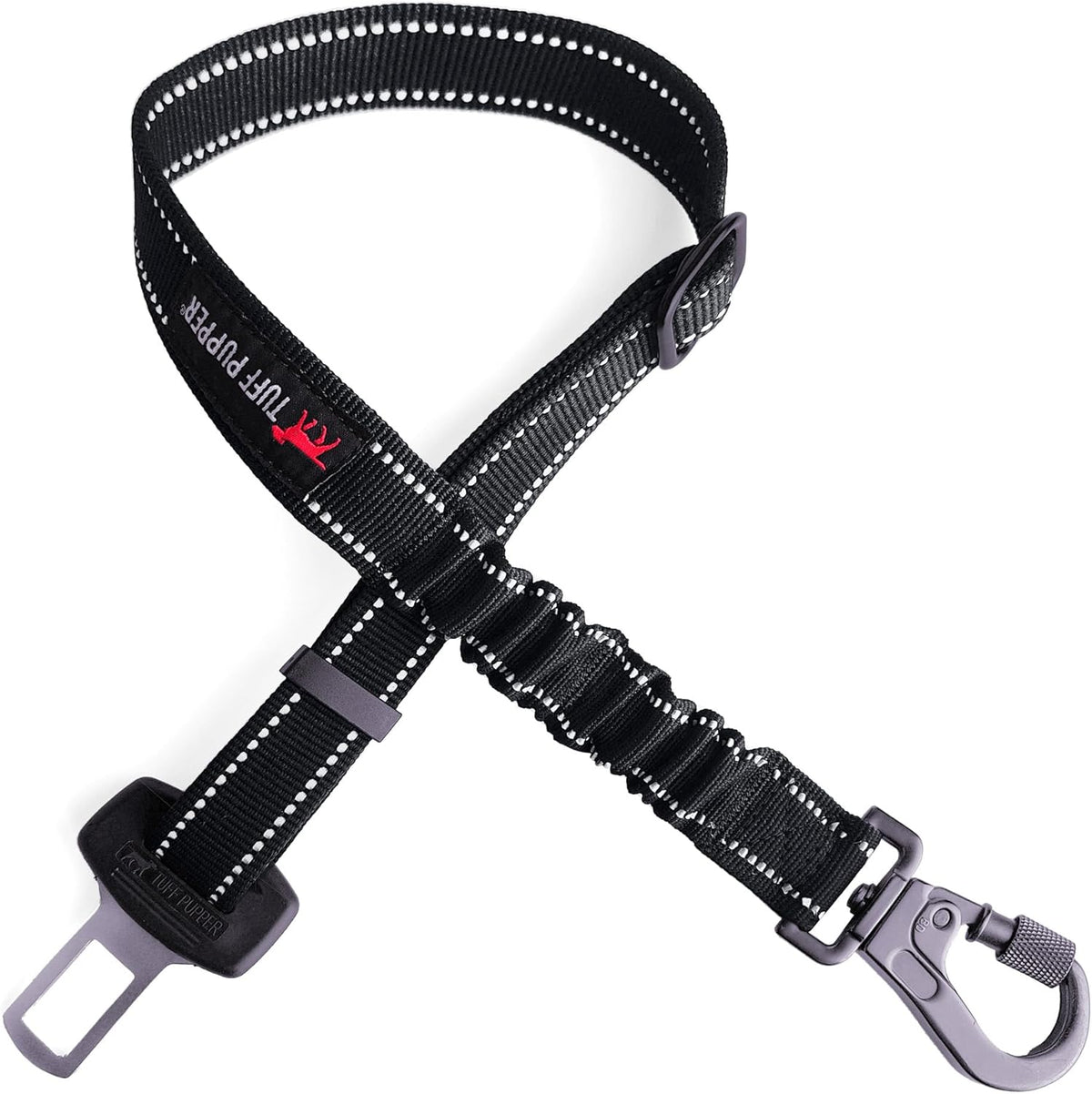 Tuff Pupper Dog Seat Belt | Adjustable Length Dog Seatbelt Restraint | Tangle-Free Locking