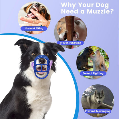 Basket Muzzle Allows Panting Drinking - Anti Biting Chewing, Suitable for Grooming Trimming