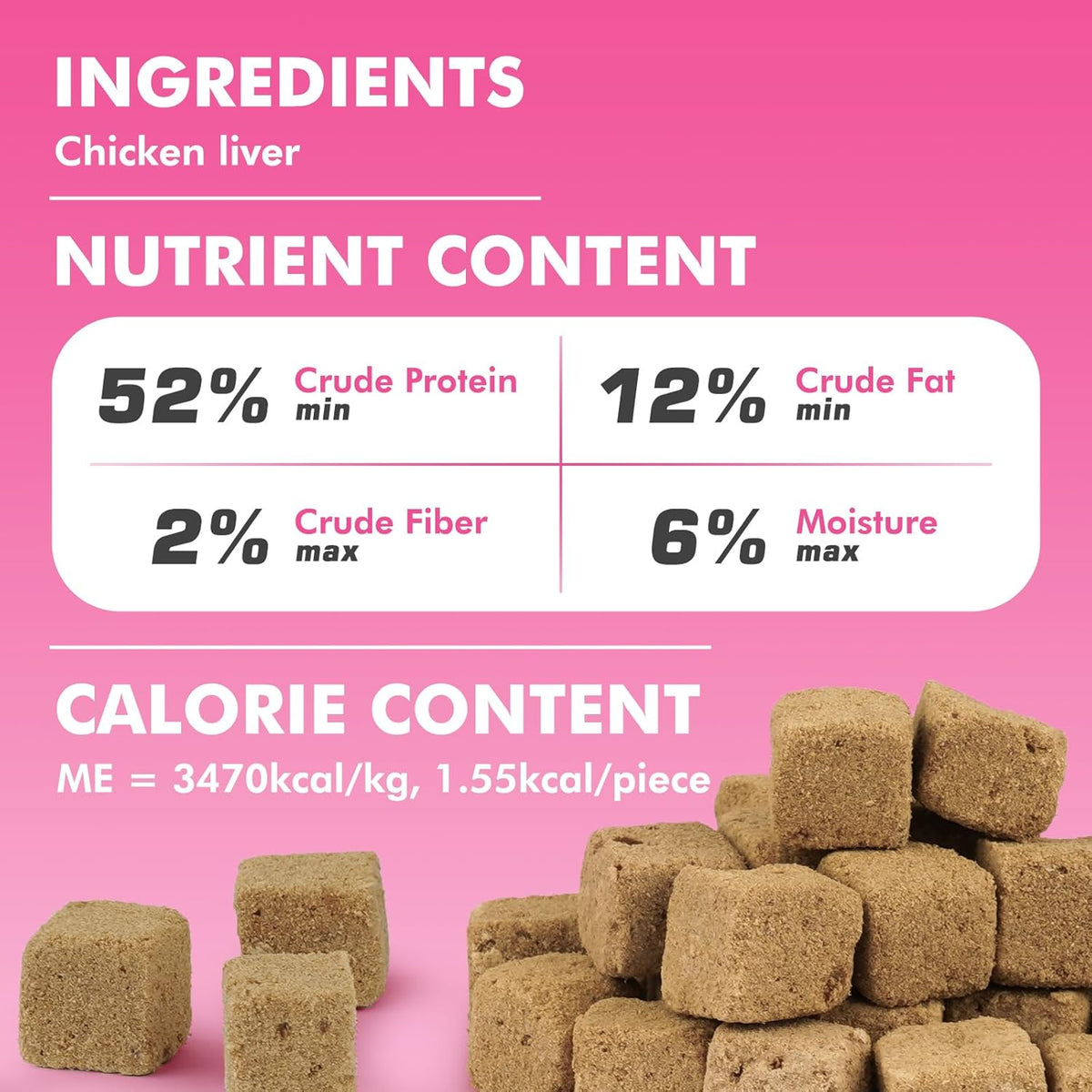 Freeze Dried Cats & Dogs Raw Treats, All Natural Single Ingredient Chicken Liver, High Protein