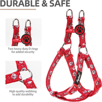 PUPTECK No Pull Dog Harness Soft Adjustable Basic Nylon Step in Puppy Vest Outdoor Walking with ID
