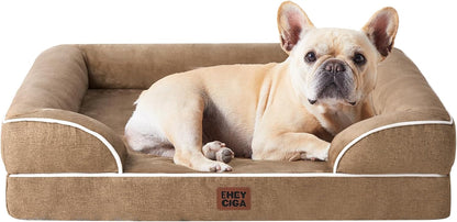 EHEYCIGA Orthopedic Dog Bed for Medium Dogs, Waterproof Memory Foam Medium Dog Beds with Sides