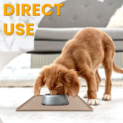 Ptlom Dog Food Mat Anti-Slip Bowl Mats for Food and Water, Waterproof Silicone Pet Placemat with