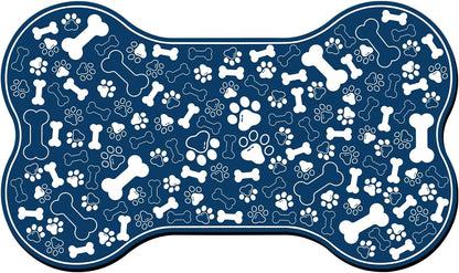 Dog & Cat Food Mat Bone Shaped Pet Feeding Mat Quick Absorb Water Bowl Placemat with Rubber Backing