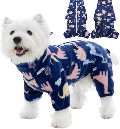 ROZKITCH Dog Pajamas Soft Fleece Pullover Pajamas, Pet Windproof Warm Cold Weather Jacket Vest with